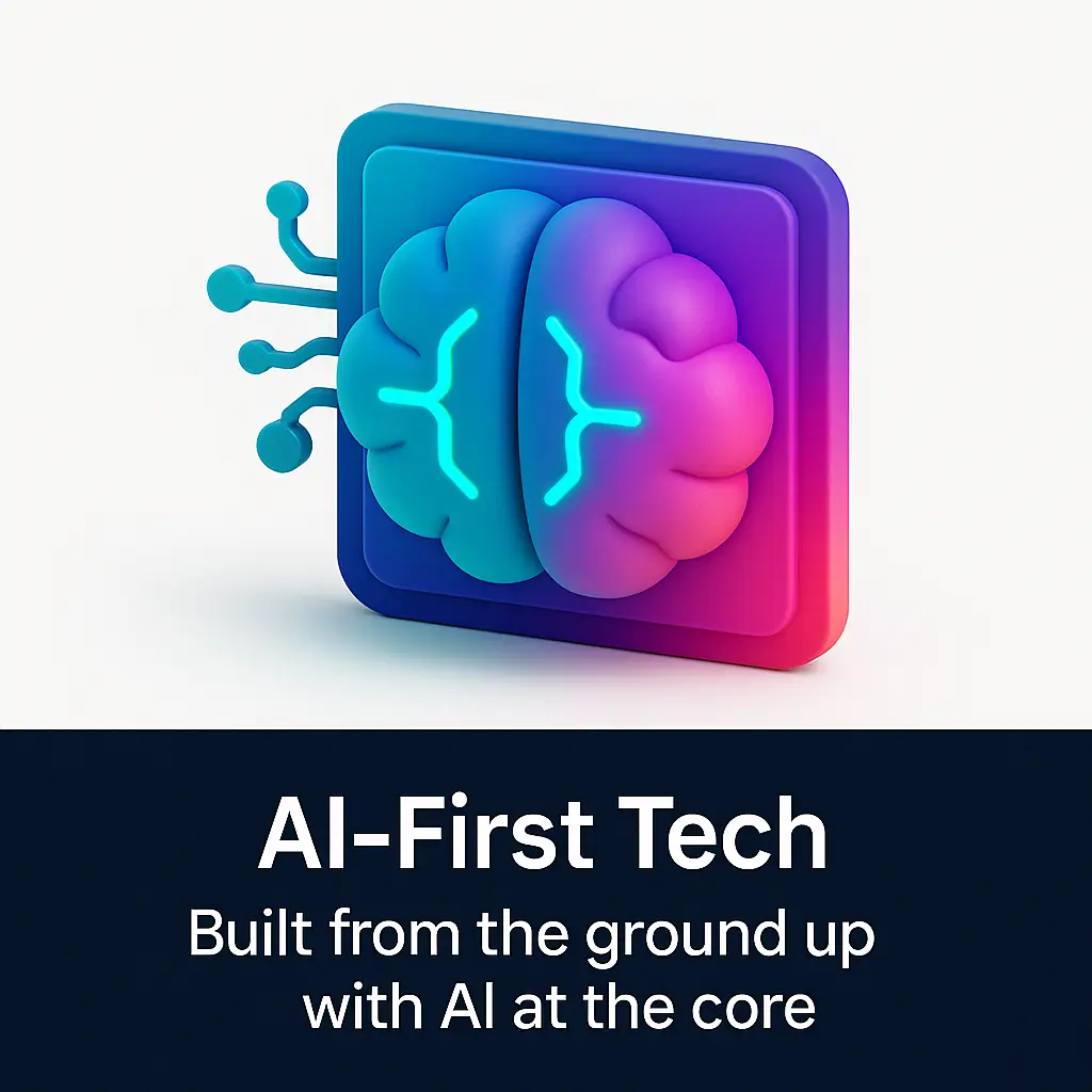 3D-rendered hero image showing a futuristic AI data center surrounded by glowing GPU clusters, holographic AI icons, neural brain motifs, educational symbols, blockchain visuals, and eco-friendly design elements—representing System Base Labs’ AI-first, carbon-neutral, ethical technology infrastructure.