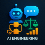 A futuristic AI core glowing with neural circuits, digital processors, and interconnected nodes, representing advanced AI architecture and intelligent system design in a 3D high-definition environment.