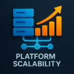 A futuristic AI infrastructure platform scaling across cloud, edge, and on-premise layers with seamless data integration and performance optimization.